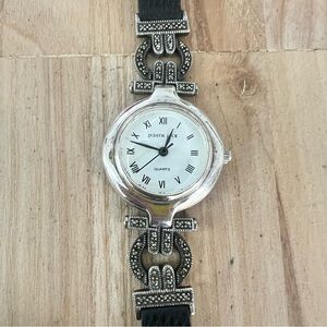 Judith Jack ladies Sterling silver marcasite dress watch NEW BATTERY